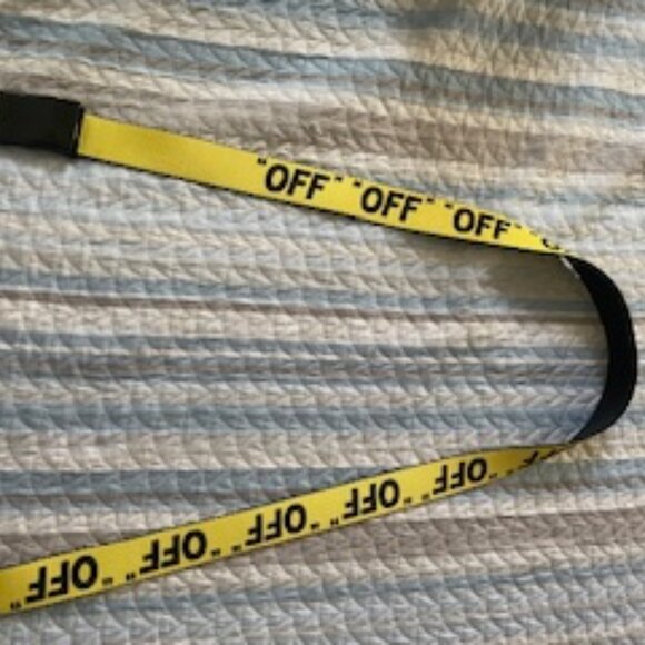 Yellow "off" Men's belt - Picture 2 of 2